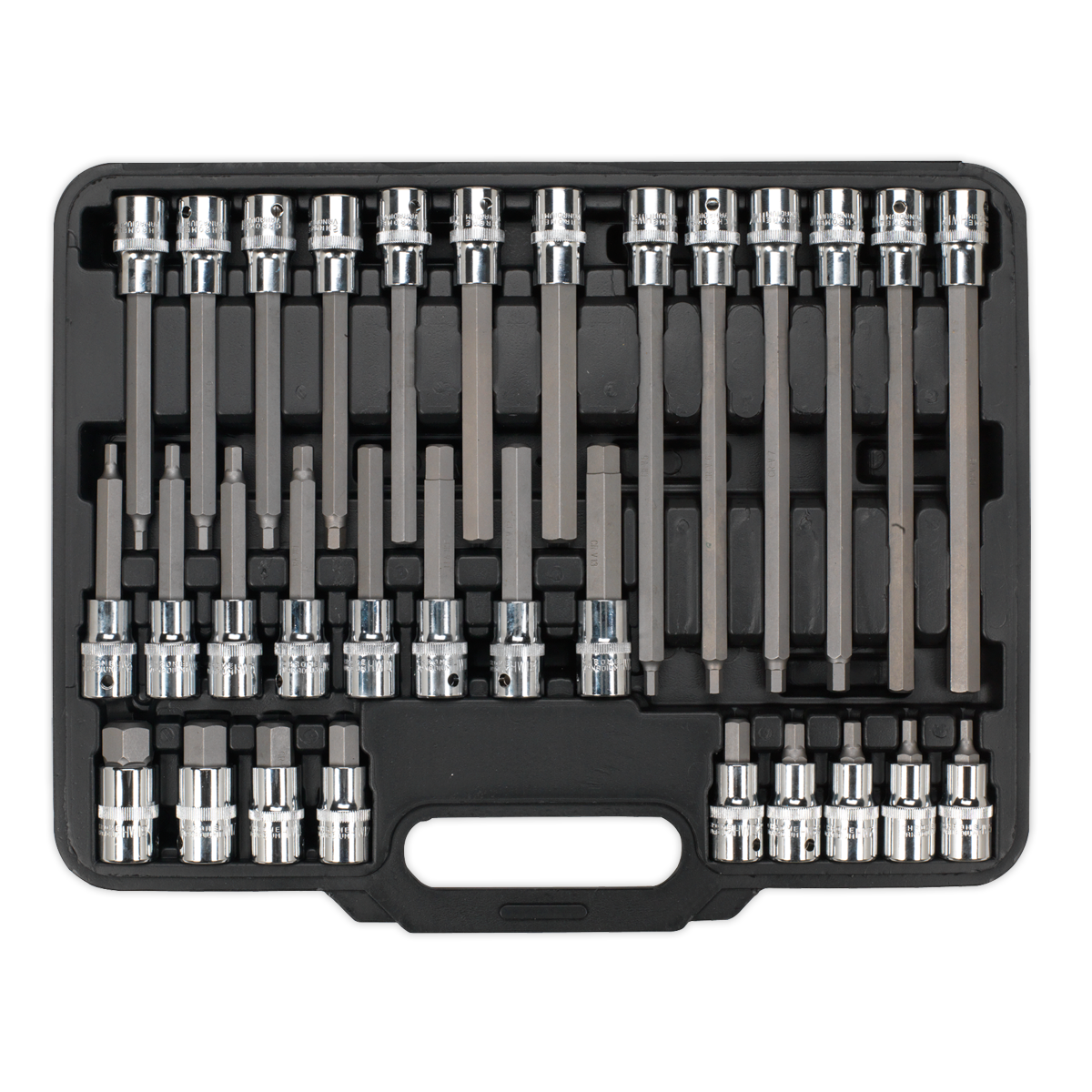 Sealey 30pc 1/2"Sq Drive Hex Socket Bit Set S01077