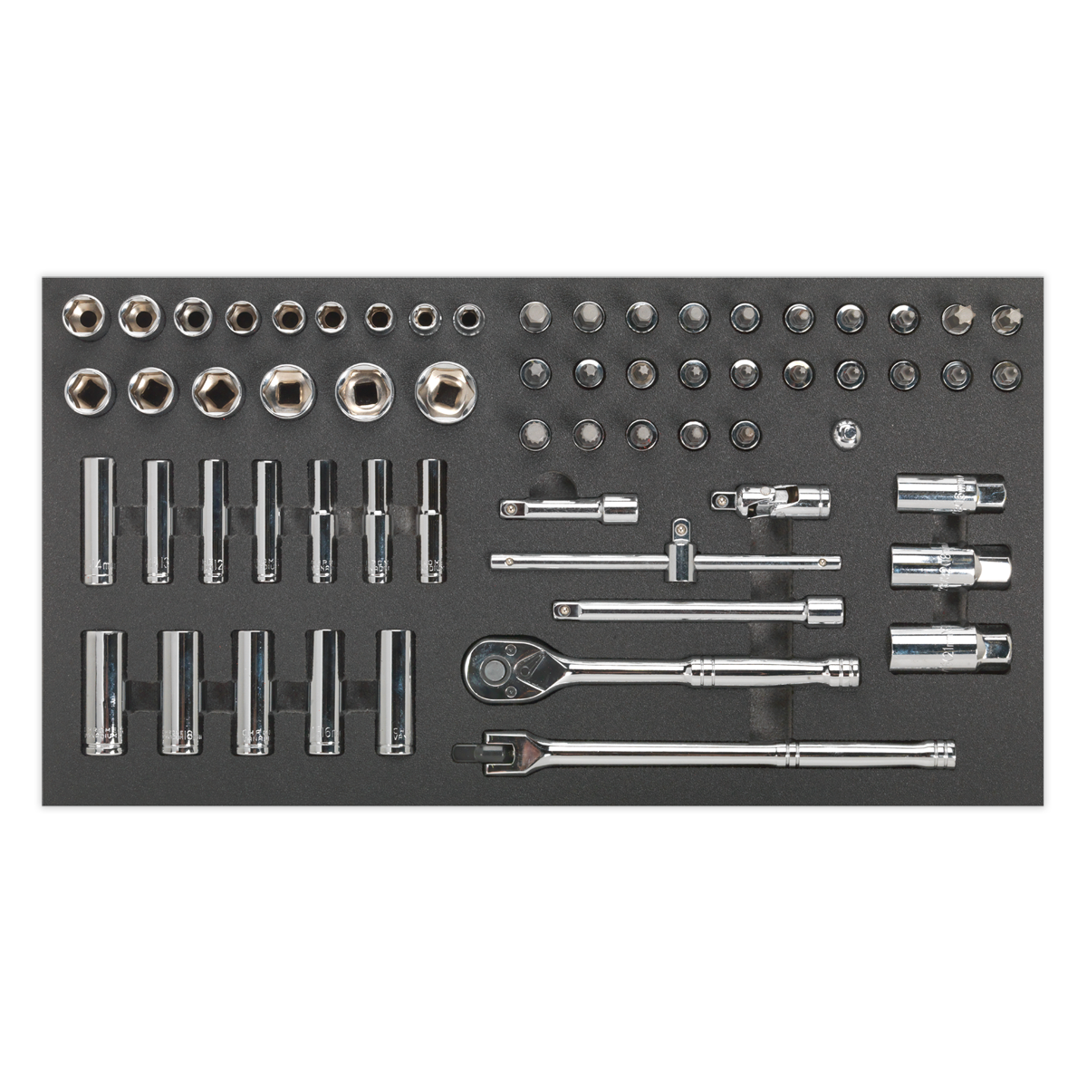 Sealey 62pc 3/8"Sq Drive Socket Set with Tool Tray S01120