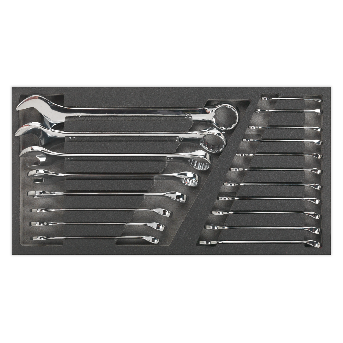 Sealey 19pc Combination Spanner Set with Tool Tray S01123