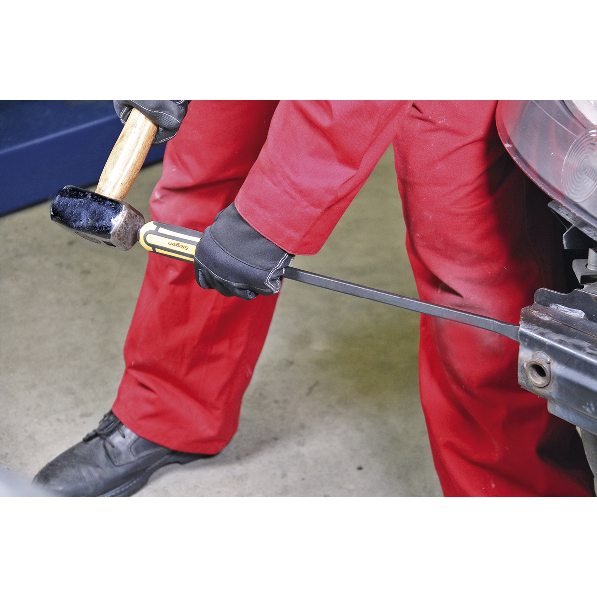 Sealey 4pc Heavy-Duty Angled Pry Bar Set with Hammer Cap S01138