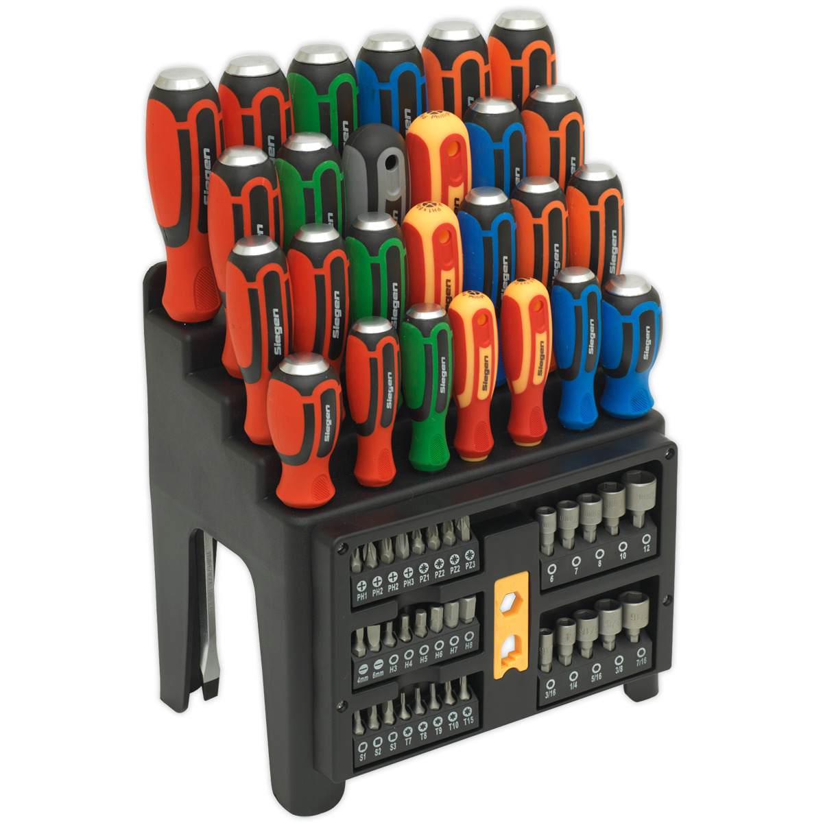 Sealey 61pc Hammer-Thru Screwdriver, Bit & Nut Driver Set S01153