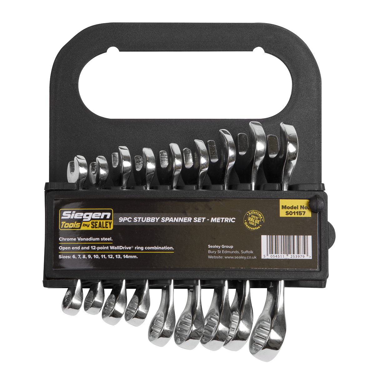 Sealey 9pc Stubby Combination Spanner Set S01157