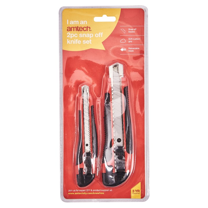 Amtech 2 Piece snap off disposable knife set S0150
