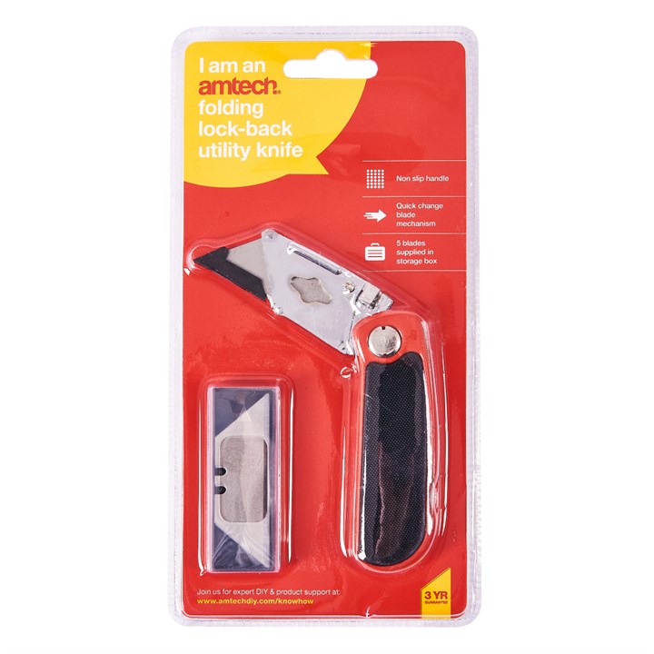 Amtech Folding lock-back utility knife S0315