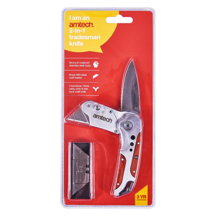 Amtech 2-in-1 Tradesman's knife S0335