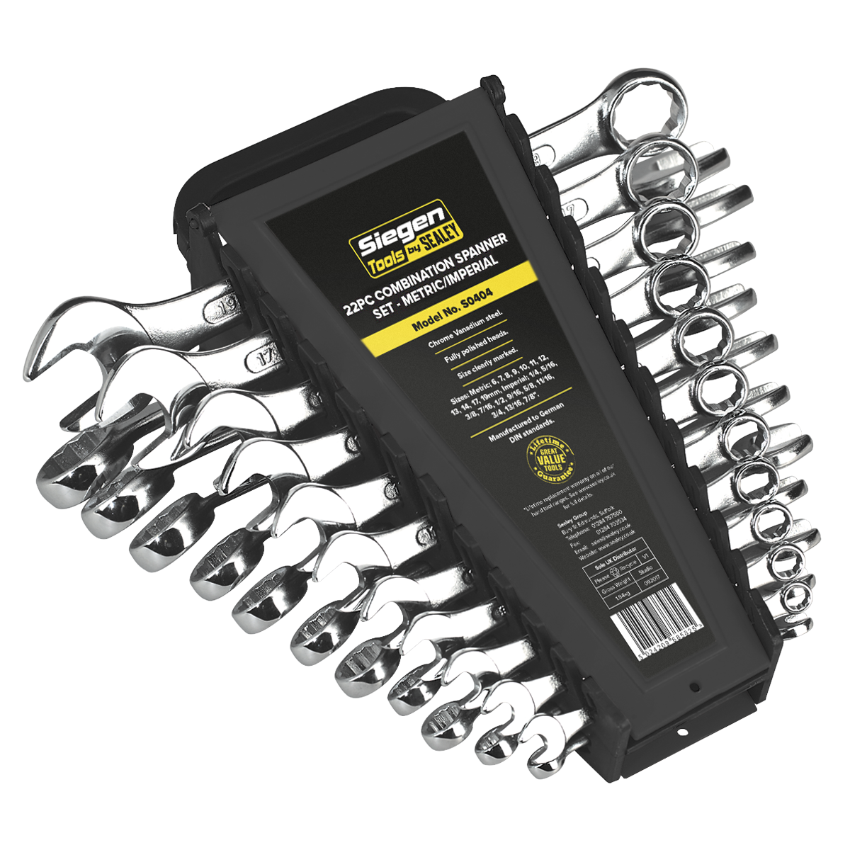 Sealey 22pc Combination Spanner Set - Metric/Imperial S0404