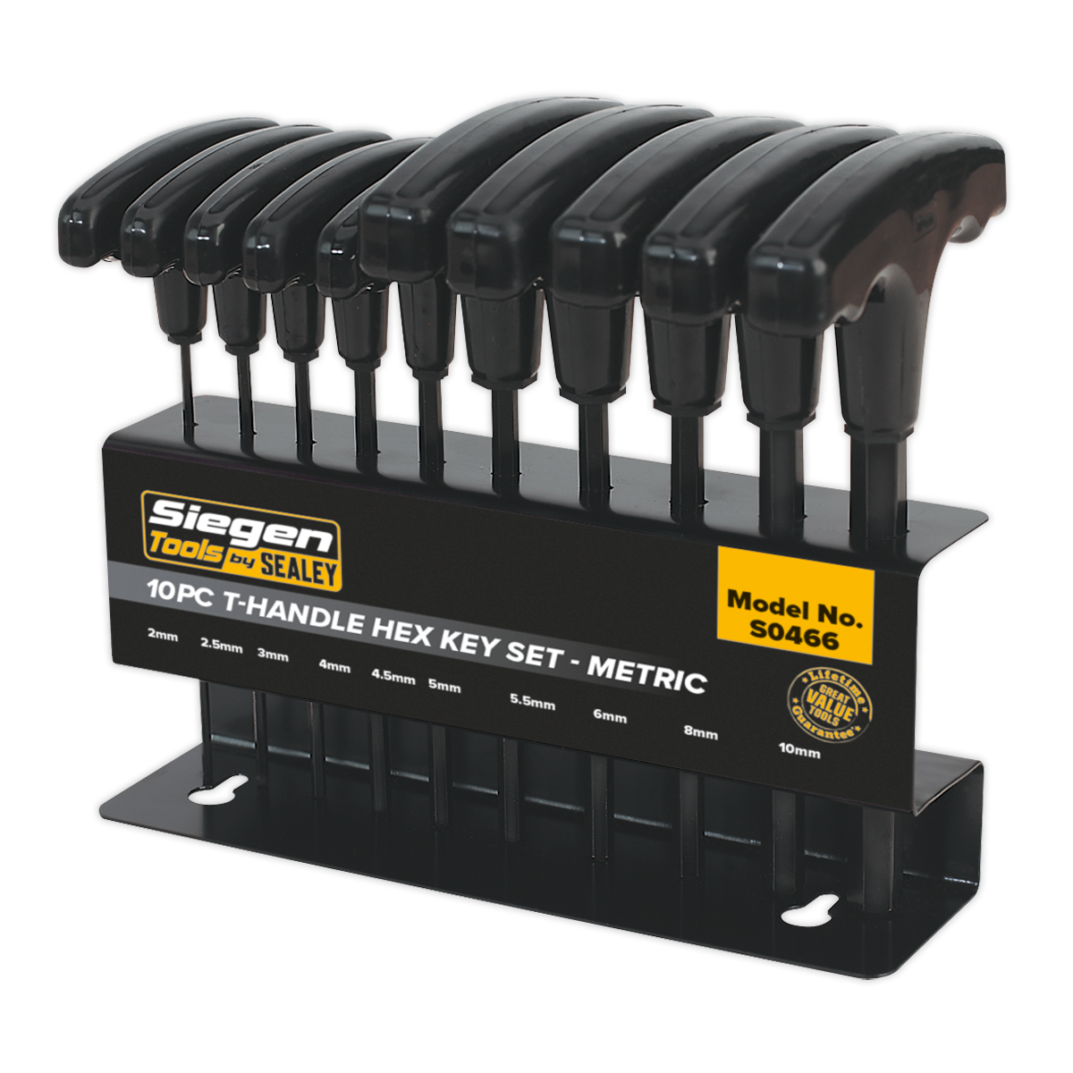 Sealey 10pc T-Handle Hex Key Set S0466