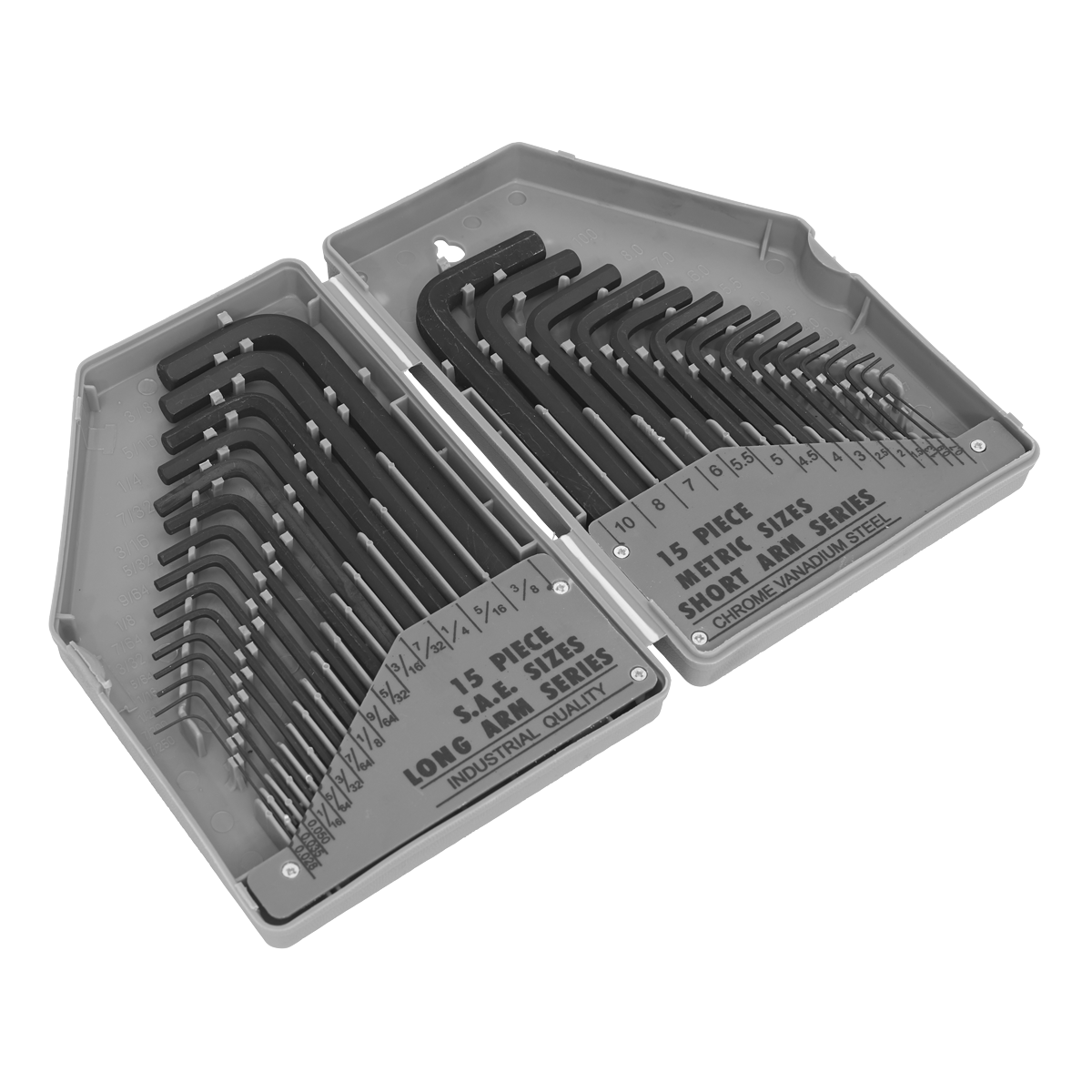 Sealey 30pc Long/Short-Arm Hex Key Set - Metric/Imperial S0484