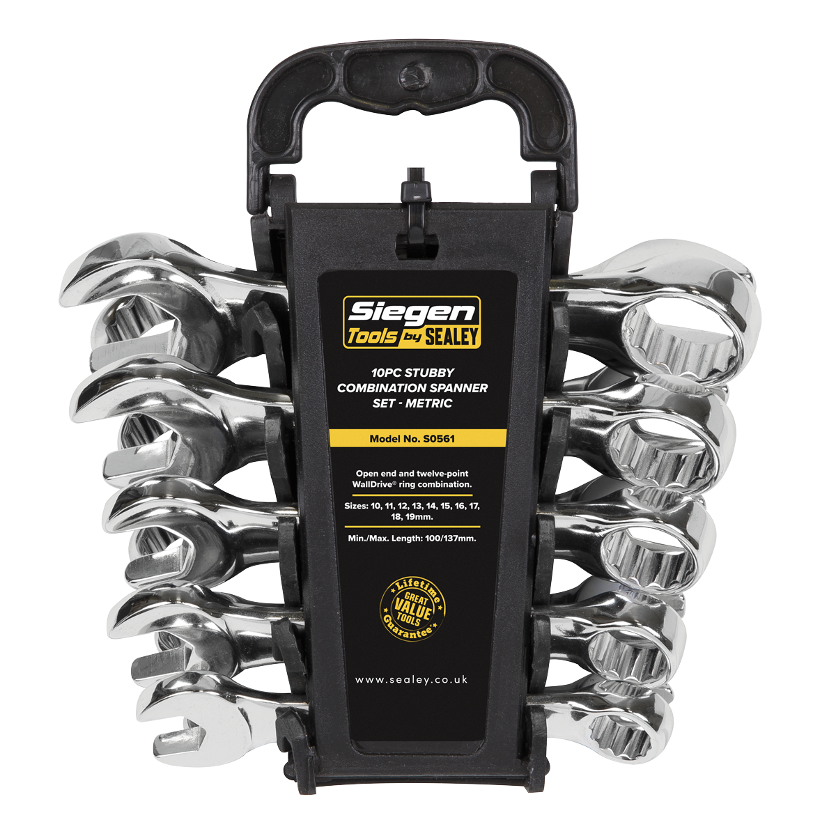 Sealey 10pc Stubby Combination Spanner Set S0561