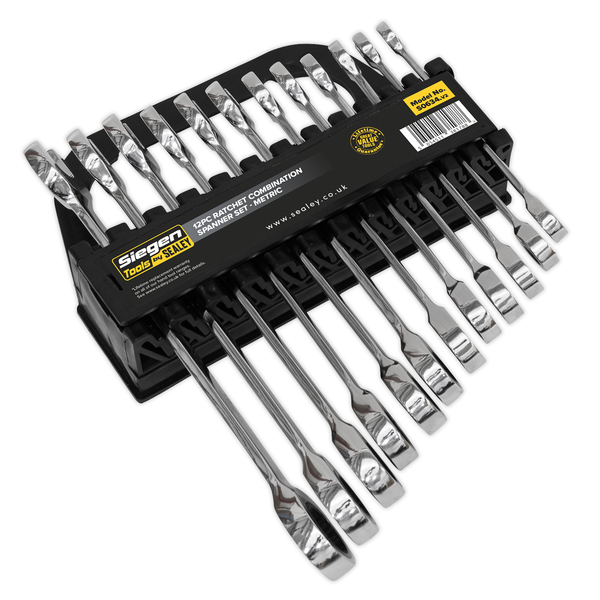 Sealey 12pc Combination Ratchet Spanner Set S0634