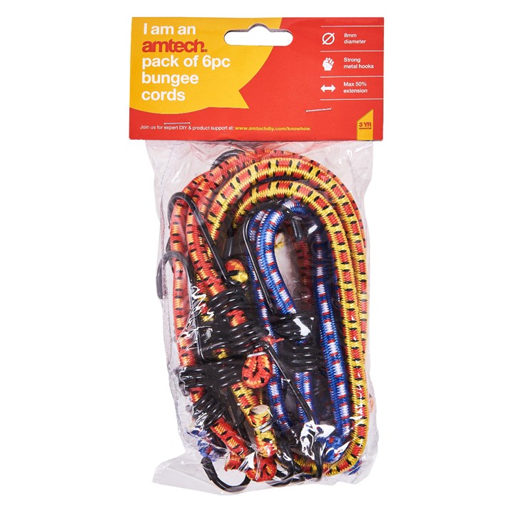Amtech Assorted bungee cords (6 pack) S0645