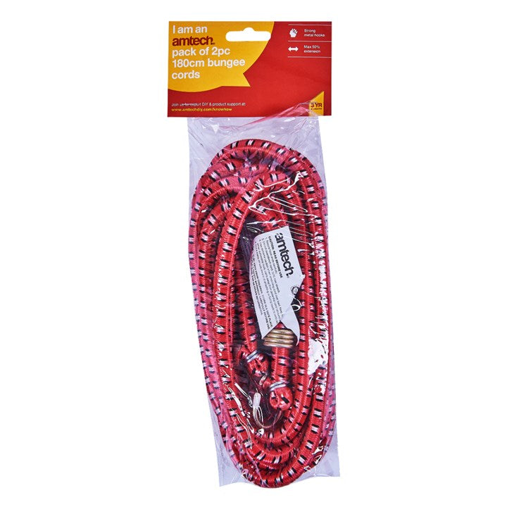 Amtech 180cm (72") Bungee cords (2 pack) S0654