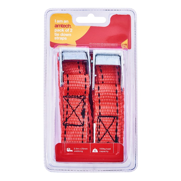 Amtech 2 Piece Tie down strap set (250cm) S0702
