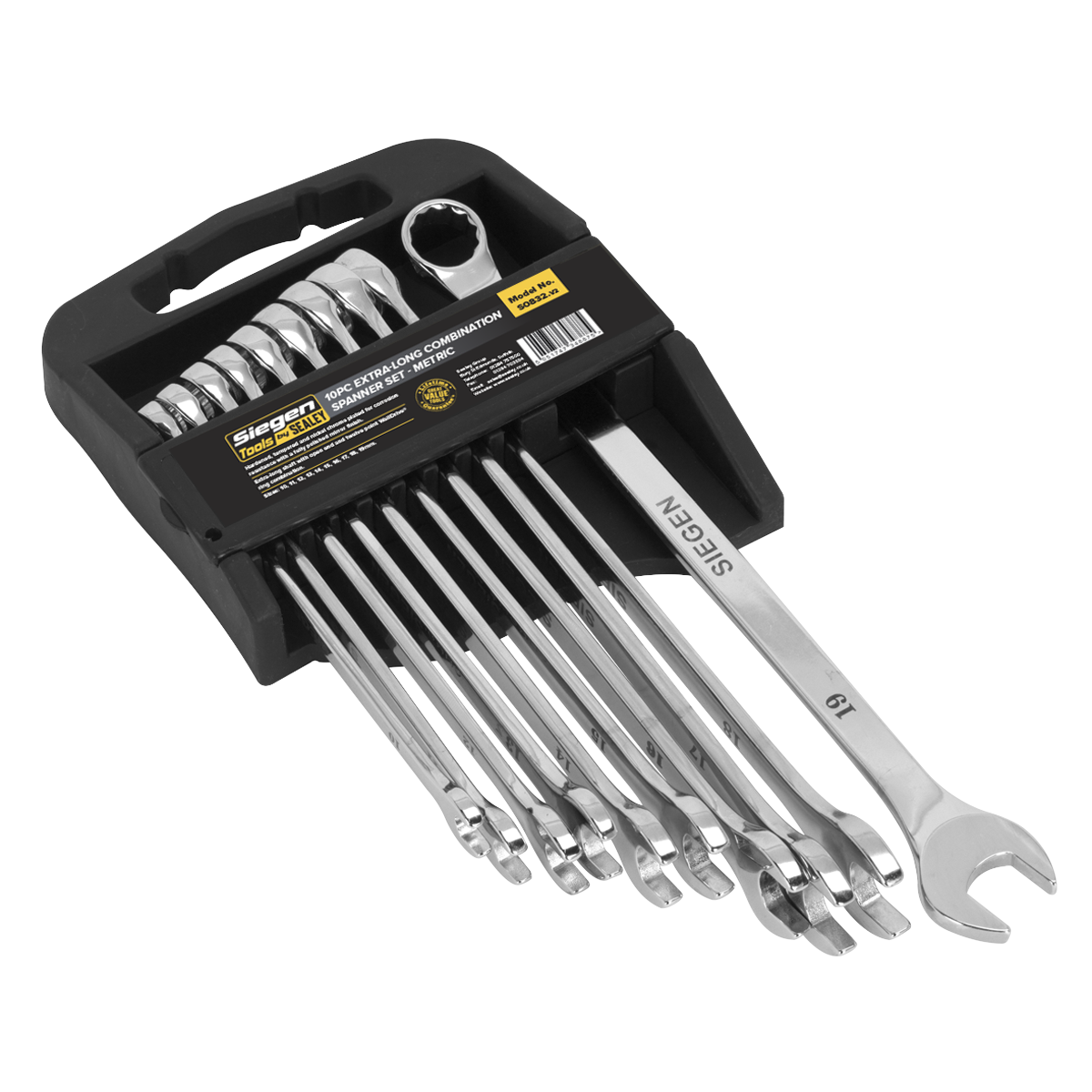 Sealey 10pc Extra-Long Combination Spanner Set S0832