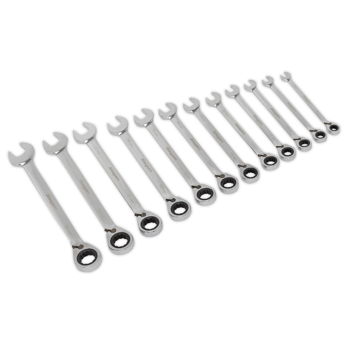 Sealey 12pc Reversible Combination Ratchet Spanner Set S0840