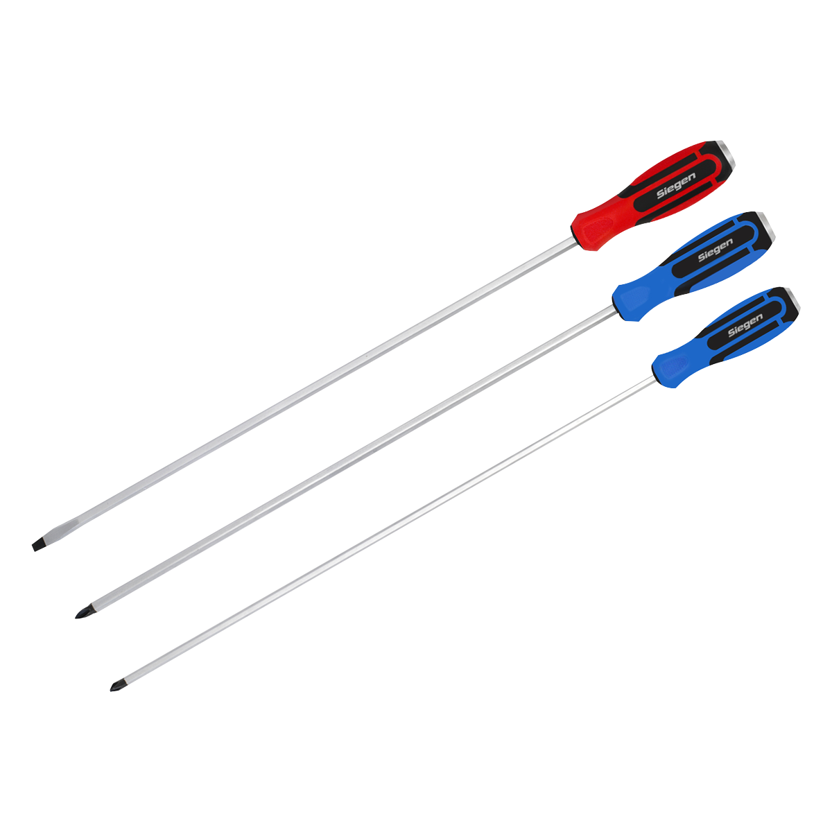 Sealey 3pc 450mm Extra-Long Hammer-Thru Screwdriver Set S0843