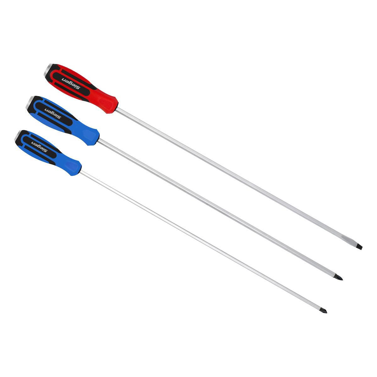 Sealey 3pc 450mm Extra-Long Hammer-Thru Screwdriver Set S0843