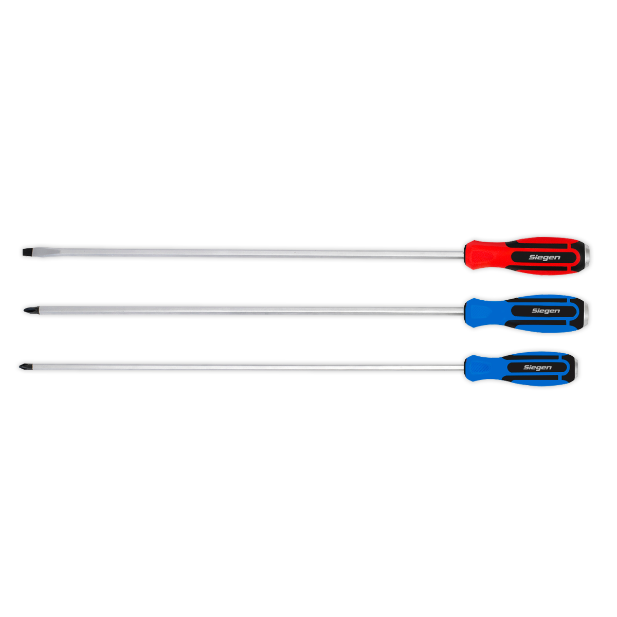 Sealey 3pc 450mm Extra-Long Hammer-Thru Screwdriver Set S0843