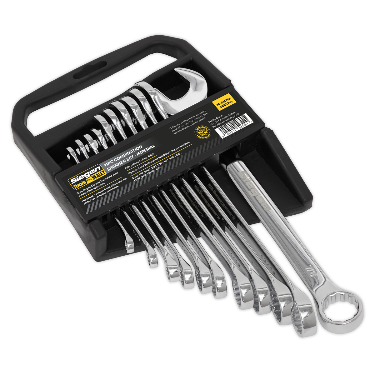 Sealey 11pc Combination Spanner Set - Imperial S0857