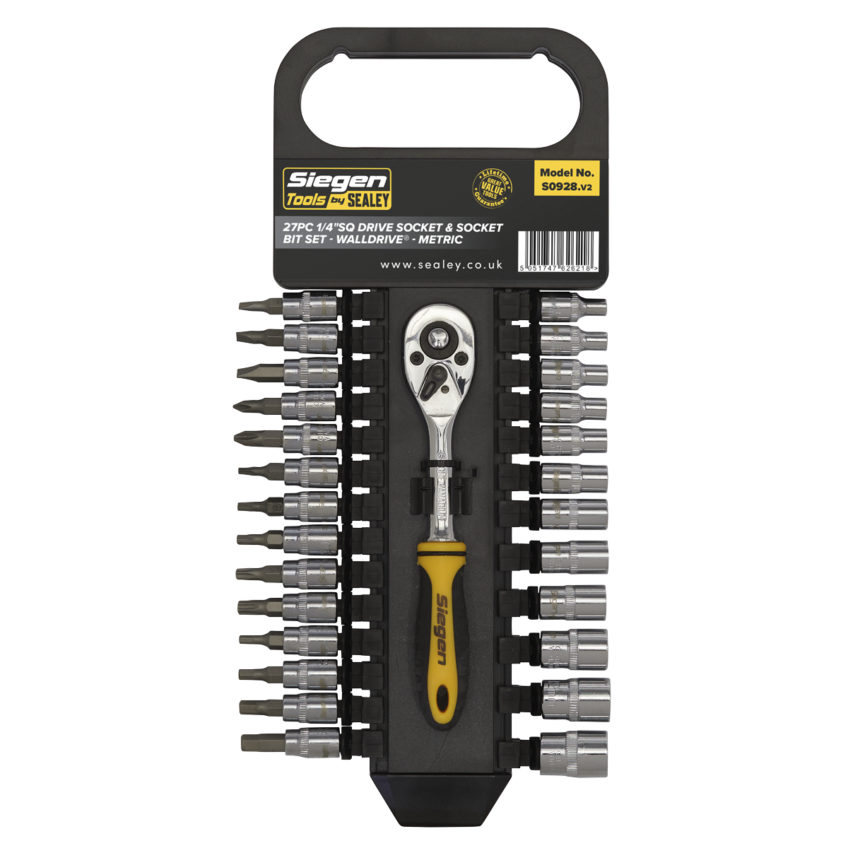 Sealey 27pc 1/4"Sq Drive Socket & Socket Bit Set S0928