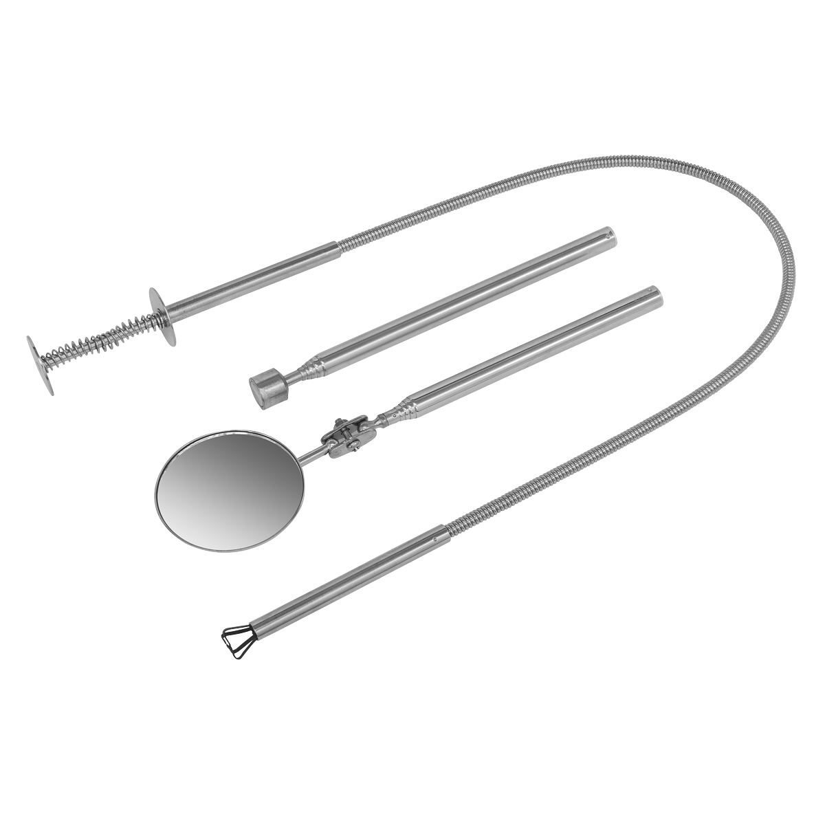 Sealey 3pc Magnetic Pick-Up, Flexible Claw & Inspection Tool Set S0949