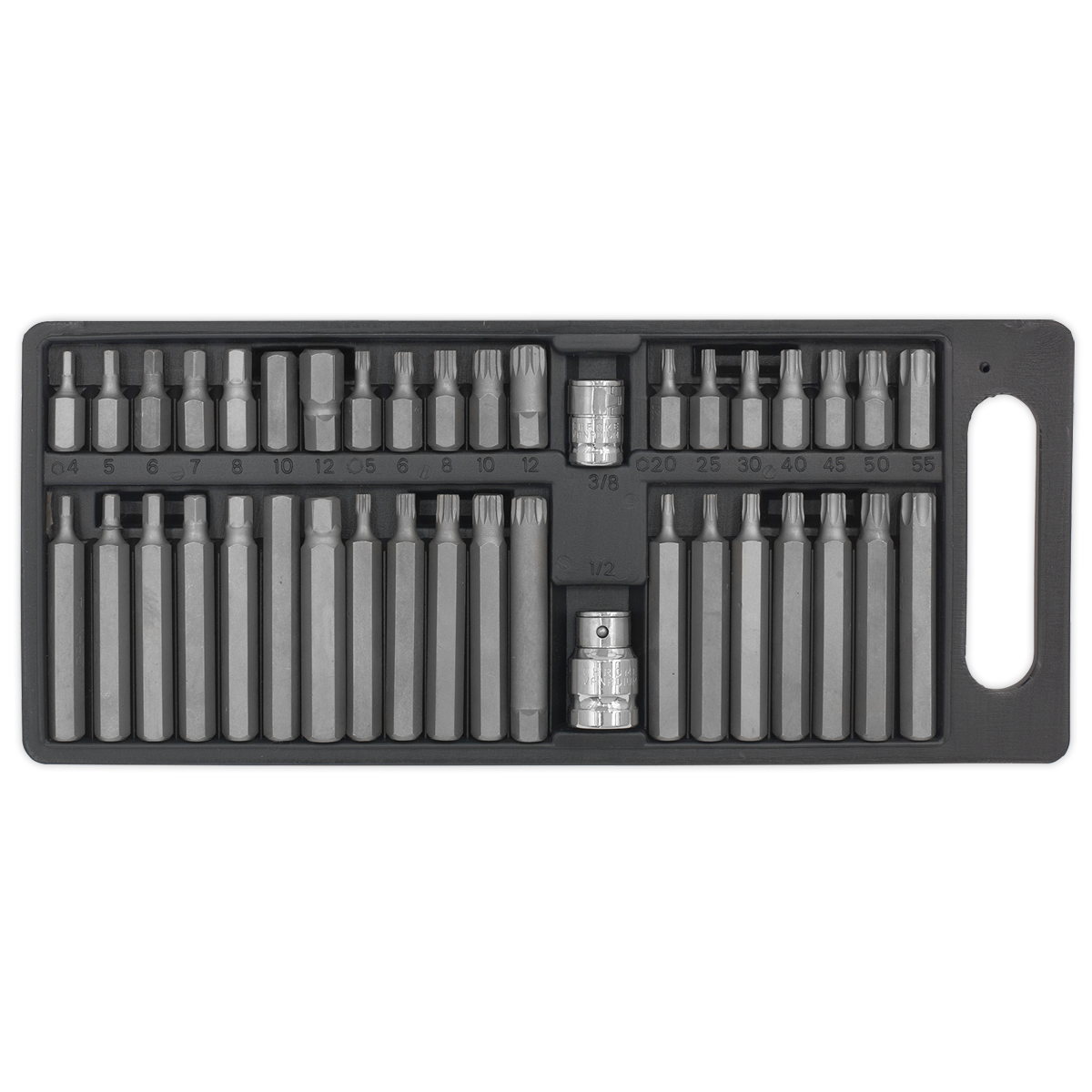 Sealey 40pc 3/8" & 1/2"Sq Drive TRX-Star*/Hex/Spline Bit Set S0982