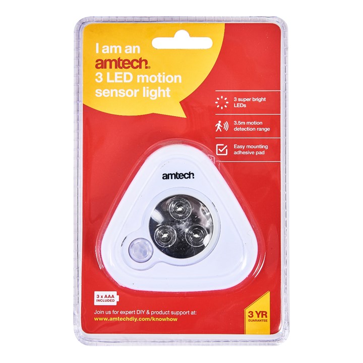 Amtech 3 LED motion sensor light S1549
