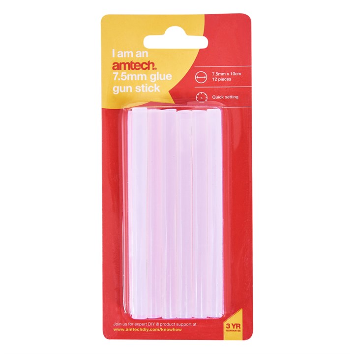 Amtech 7.5mm x 100mm Glue gun sticks (12 pack) S1865