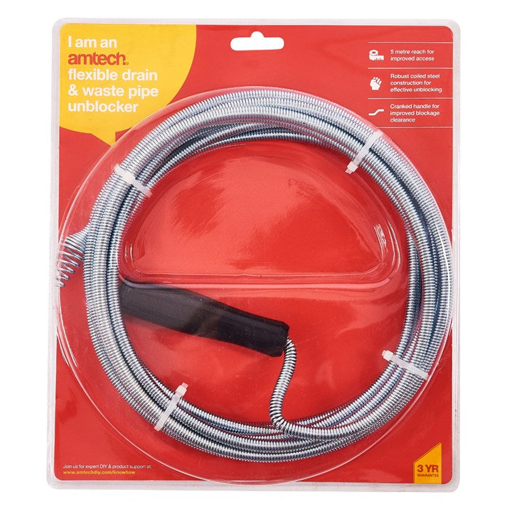 Amtech Flexible drain and waste pipe unblocker S1895