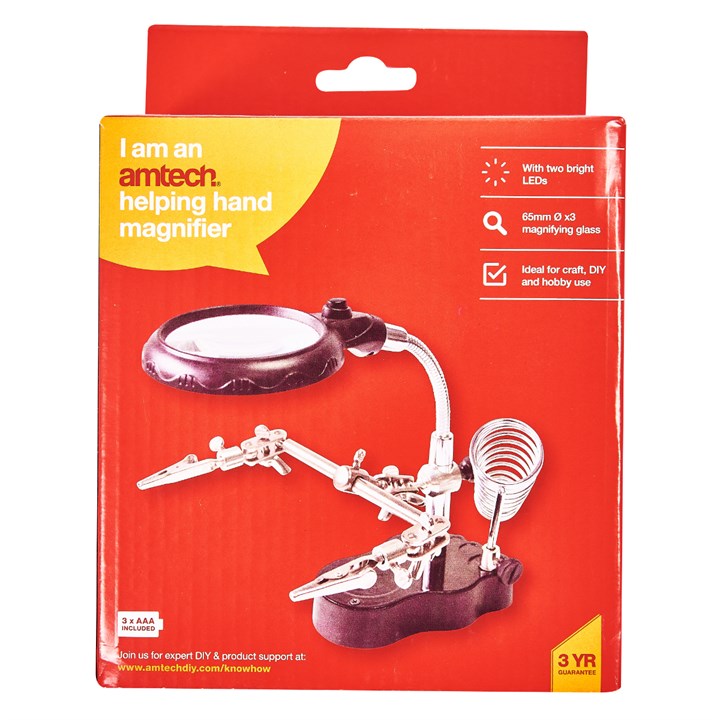 Amtech Helping hand magnifier set and soldering stand with LED S2885