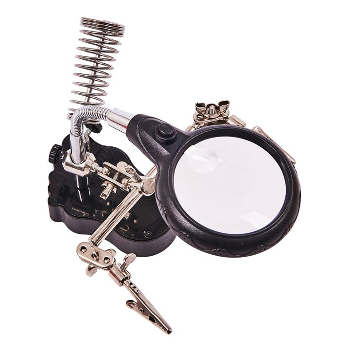 Amtech Helping hand magnifier set and soldering stand with LED S2885