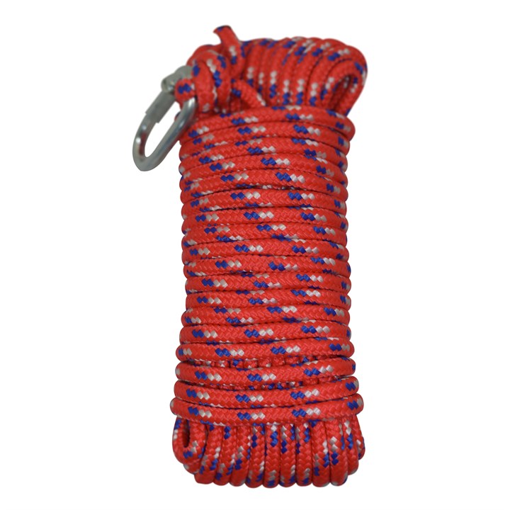 Amtech 15m x 6mm braided rope with carabiners S3245