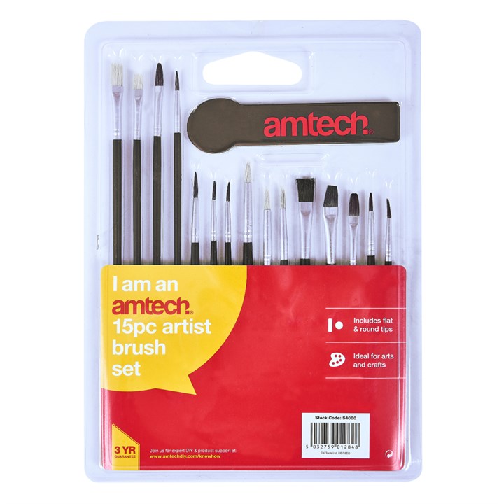 Amtech 15 Piece art brush set S4000