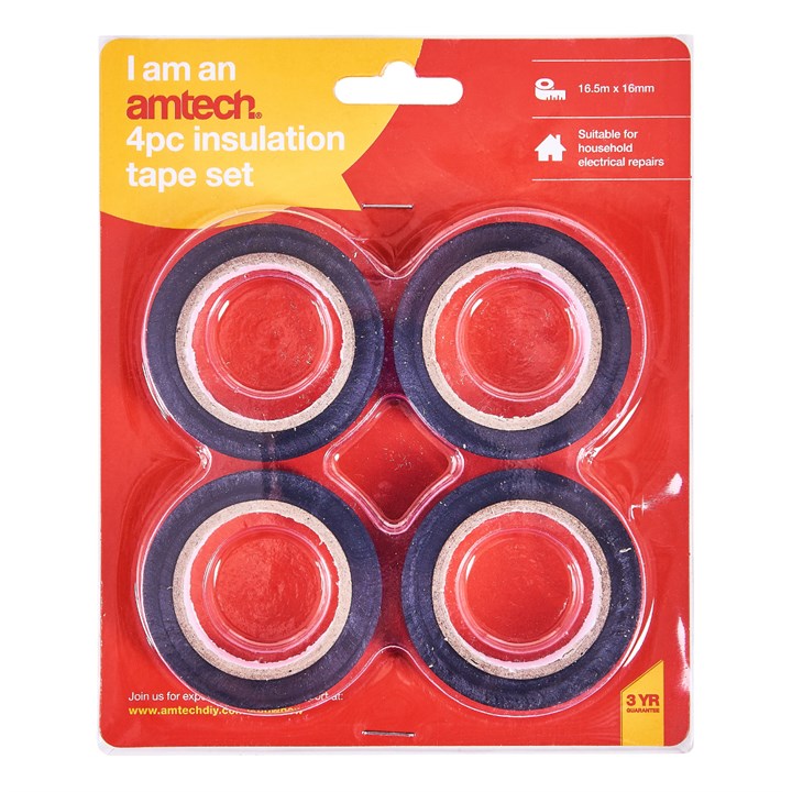 Amtech 4Piece insulation tape set - black S4180