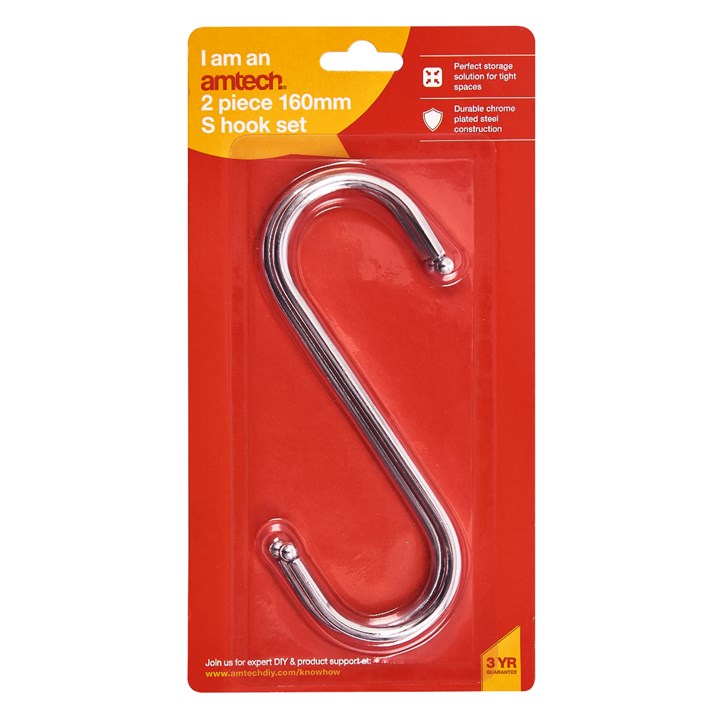 Amtech 2 Piece 160mm S-hook set S4290