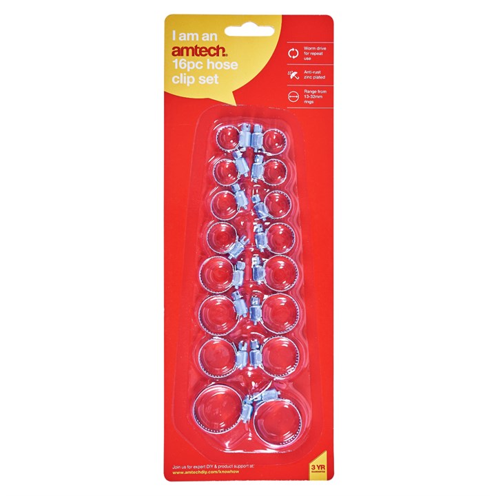 Amtech 16 Piece hose clip set S4390