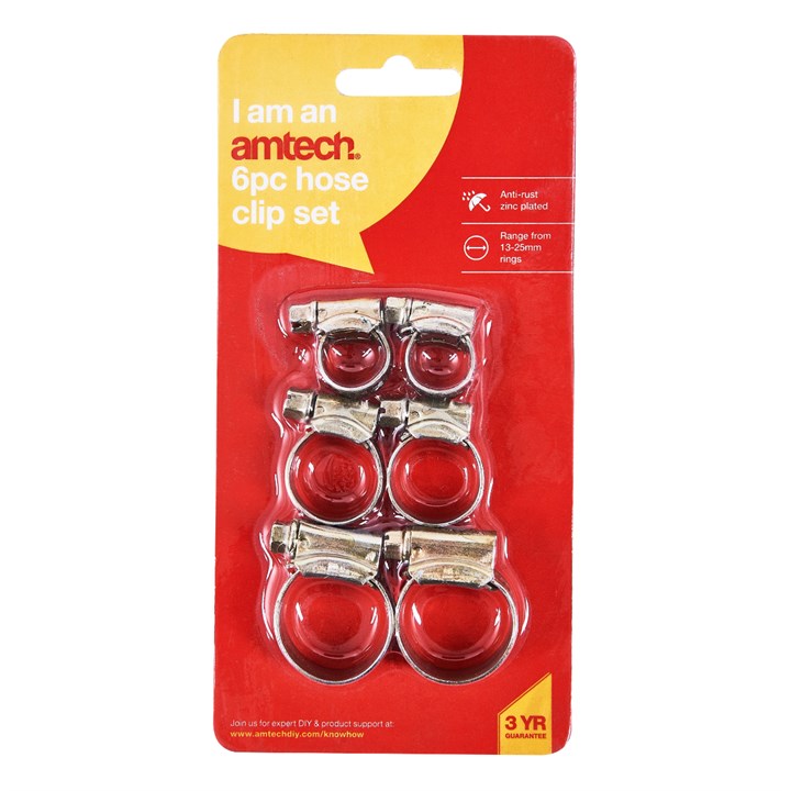 Amtech 6 Piece hose clip set S4400