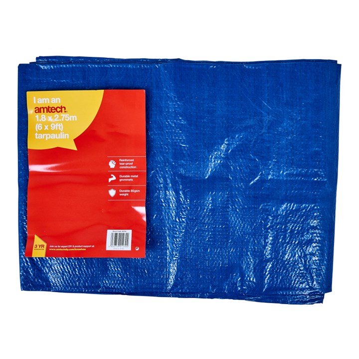 Amtech 275cm (9ft) x 180cm (6ft) Tarpaulin - blue S4750