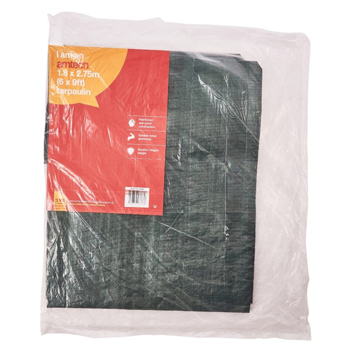 Amtech 275cm (9ft) x 180cm (6ft) Tarpaulin - green S4908