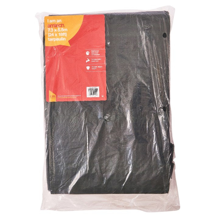 Amtech 730mm (24ft) x 550cm (18ft) Tarpaulin - green S4930