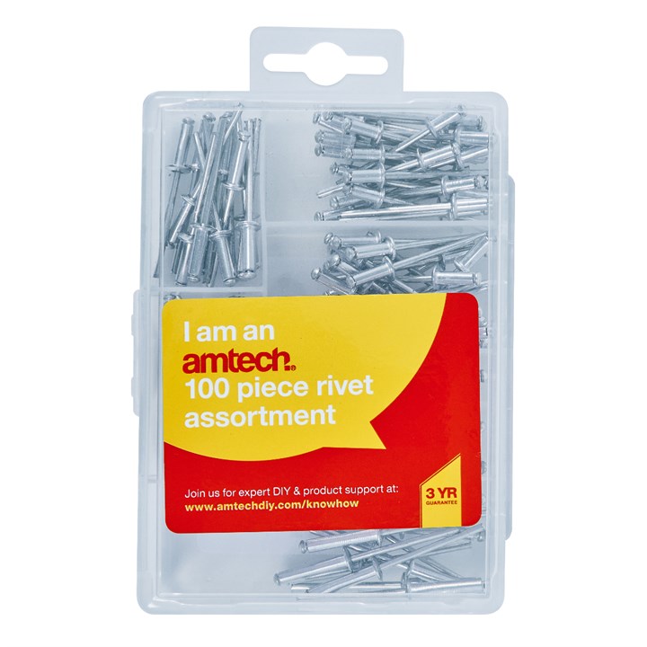Amtech 100 Piece assorted rivet set S5100