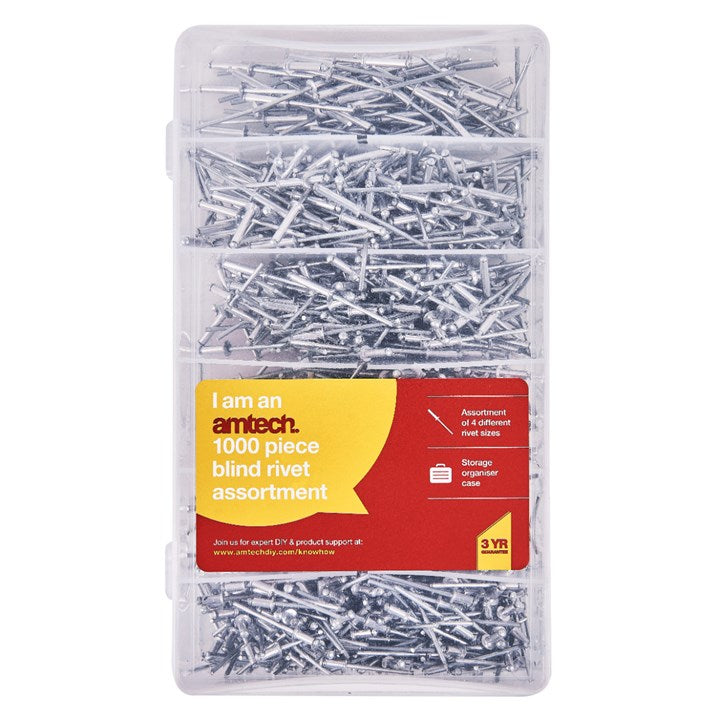 Amtech 1000 Piece blind rivet assortment S5105