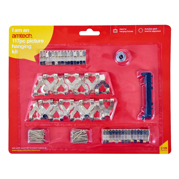 Amtech 117 Piece picture hanging kit S5165