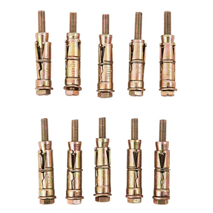 Amtech 10 Piece M6 x 60mm expansion bolts S5915