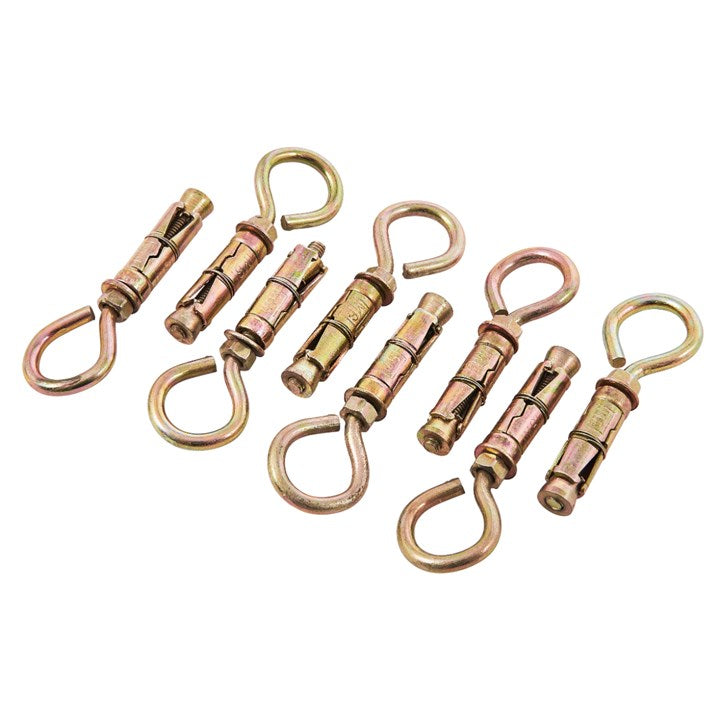 Amtech 8 Piece 6mm closed hook bolts S5960