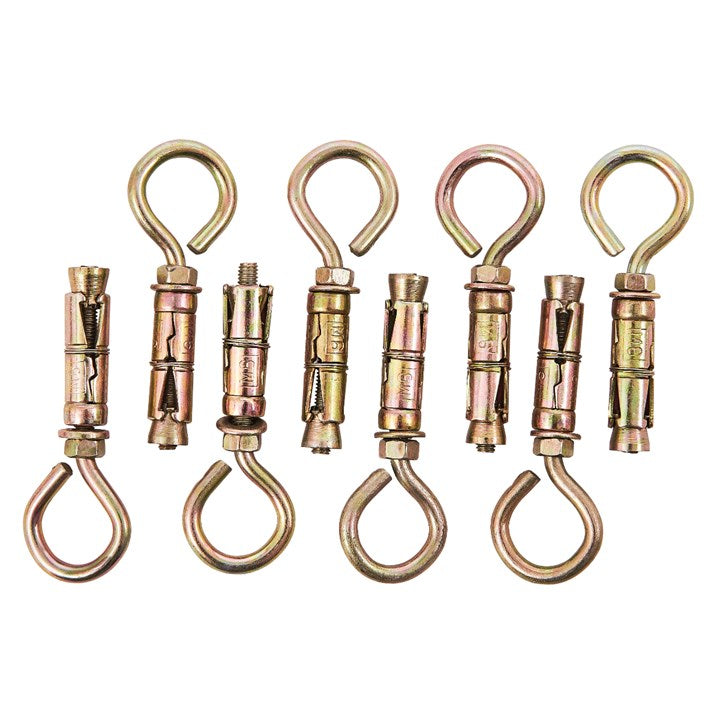 Amtech 8 Piece 6mm closed hook bolts S5960