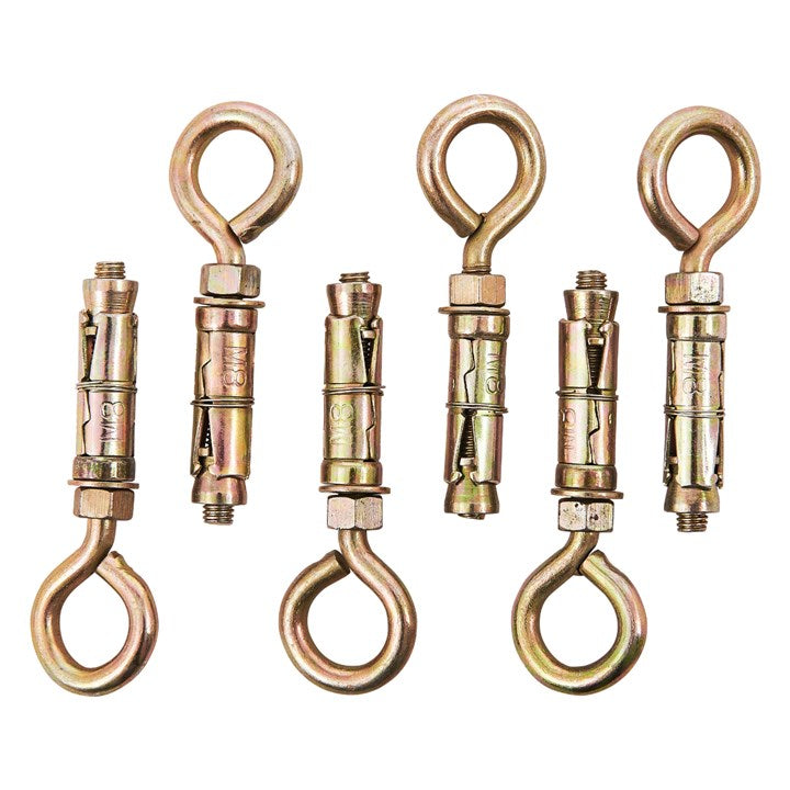 Amtech 6 Piece 8mm closed hook bolts S5965