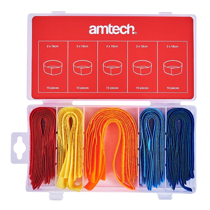Amtech 50 Piece cable tidy assortment S6207