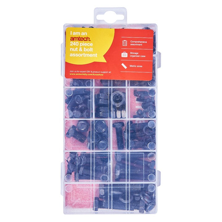 Amtech 240 Piece hex head nut and bolt set S6230