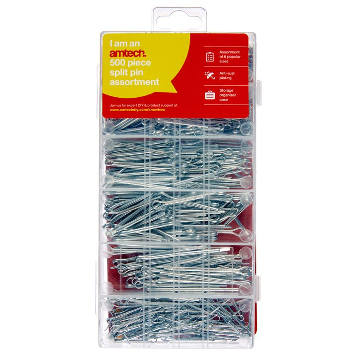 Amtech 500 Piece split pin /cotter pin set S6260